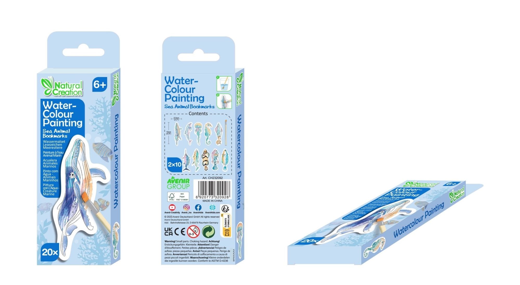 Avenir - Watercolour Painting Bookmarks Sea Animal