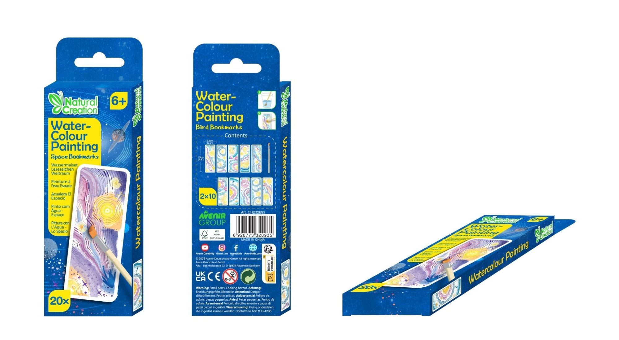 Avenir - Watercolour Painting Bookmarks Space